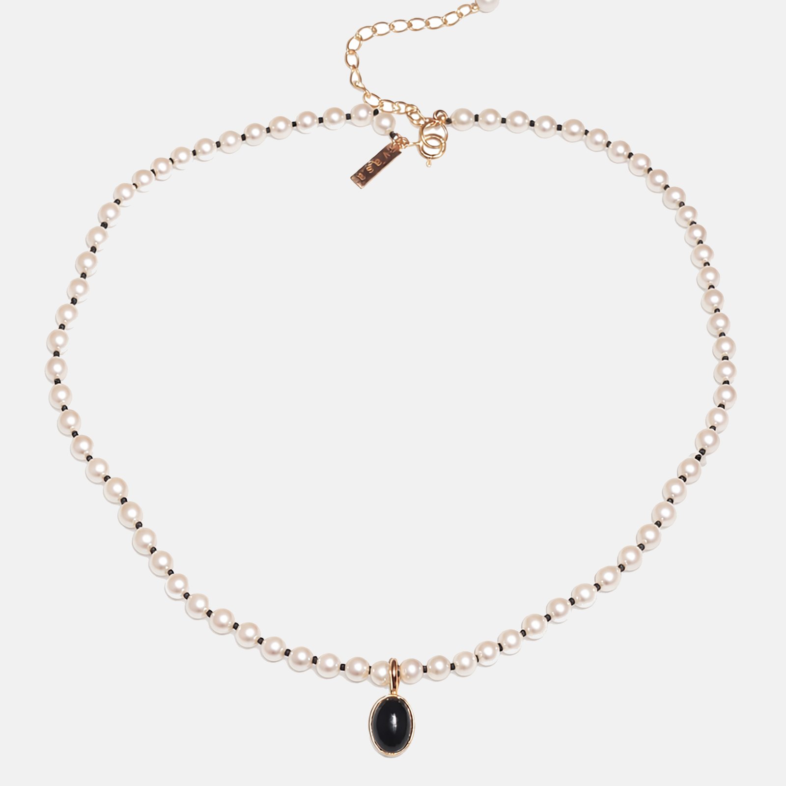 victorian pearl choker with onyx pendant | vasa new york